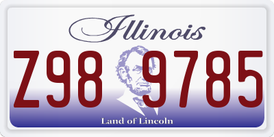 IL license plate Z989785