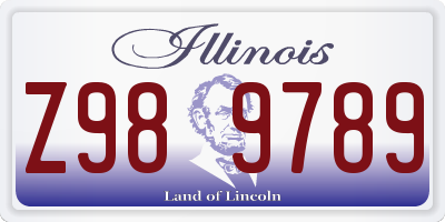 IL license plate Z989789