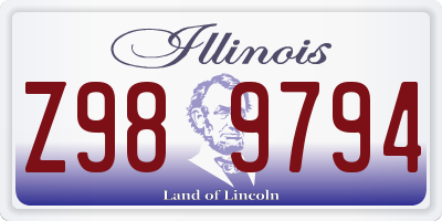 IL license plate Z989794