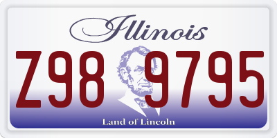 IL license plate Z989795