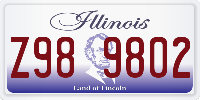 IL license plate Z989802