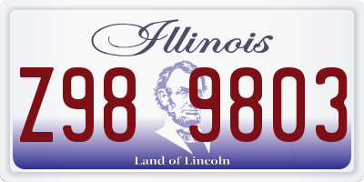 IL license plate Z989803