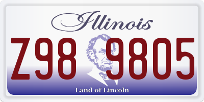 IL license plate Z989805