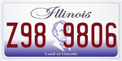 IL license plate Z989806