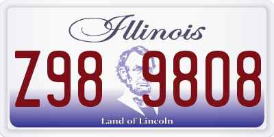 IL license plate Z989808