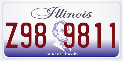 IL license plate Z989811