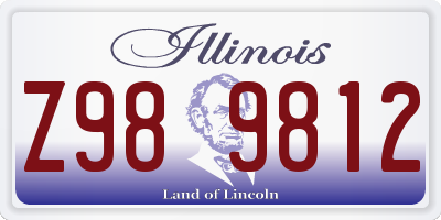 IL license plate Z989812