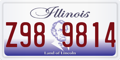 IL license plate Z989814