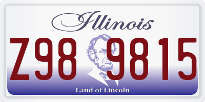 IL license plate Z989815