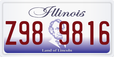 IL license plate Z989816