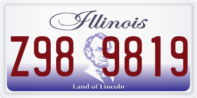 IL license plate Z989819