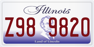 IL license plate Z989820