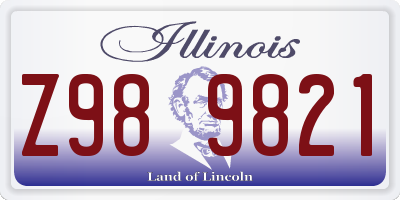 IL license plate Z989821