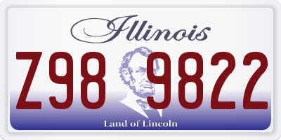 IL license plate Z989822