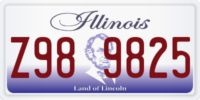 IL license plate Z989825