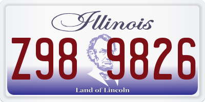 IL license plate Z989826