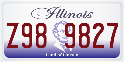 IL license plate Z989827