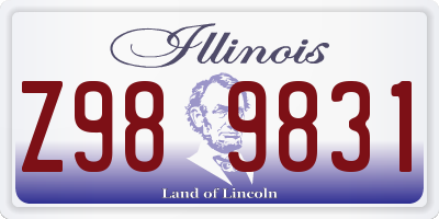 IL license plate Z989831