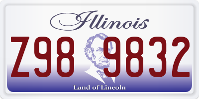 IL license plate Z989832