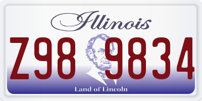 IL license plate Z989834