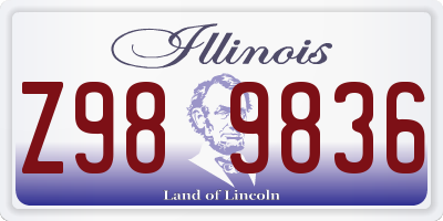 IL license plate Z989836