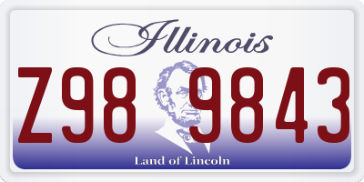 IL license plate Z989843