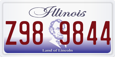 IL license plate Z989844