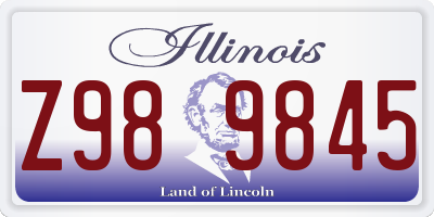 IL license plate Z989845