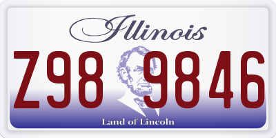 IL license plate Z989846