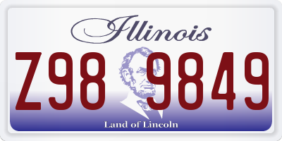 IL license plate Z989849