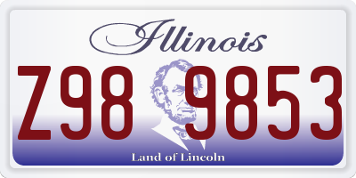 IL license plate Z989853