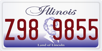 IL license plate Z989855