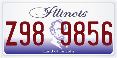 IL license plate Z989856