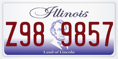 IL license plate Z989857