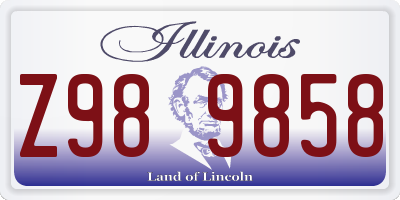 IL license plate Z989858