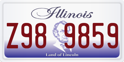 IL license plate Z989859