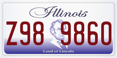 IL license plate Z989860