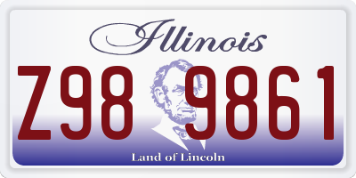 IL license plate Z989861