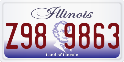 IL license plate Z989863