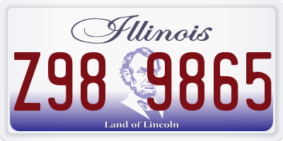 IL license plate Z989865