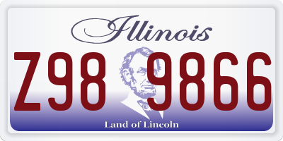 IL license plate Z989866