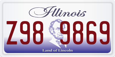 IL license plate Z989869