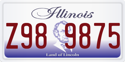 IL license plate Z989875