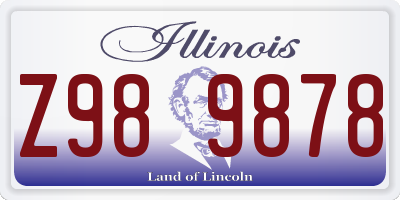 IL license plate Z989878