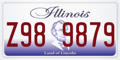 IL license plate Z989879