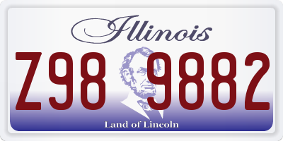 IL license plate Z989882