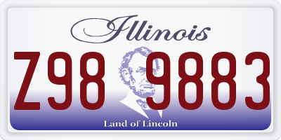 IL license plate Z989883