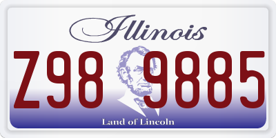 IL license plate Z989885