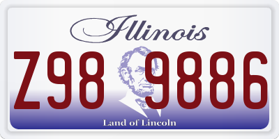 IL license plate Z989886