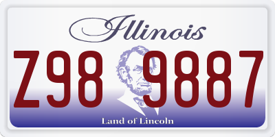 IL license plate Z989887